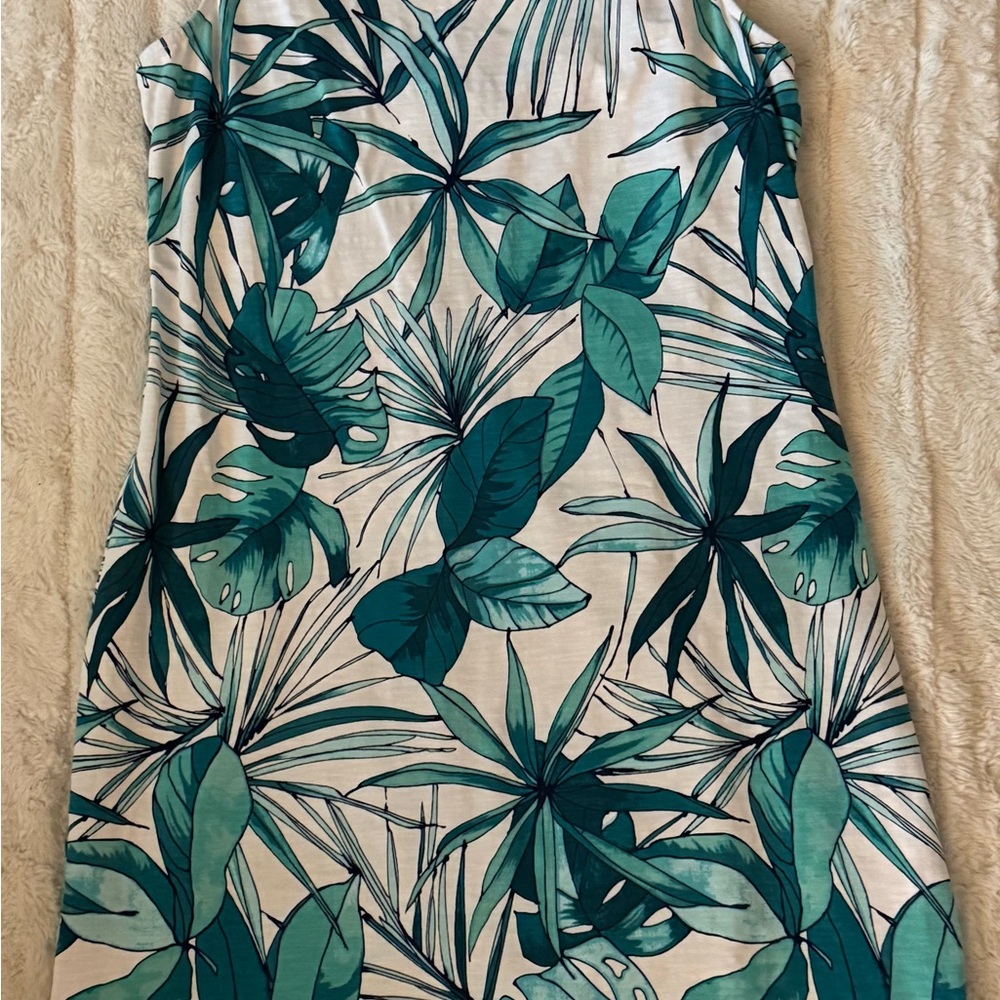 Tommy Bahama Cabana Colores Back Zip White Navy Teal Sz Small Dress MSRP $110 - Picture 4 of 7
